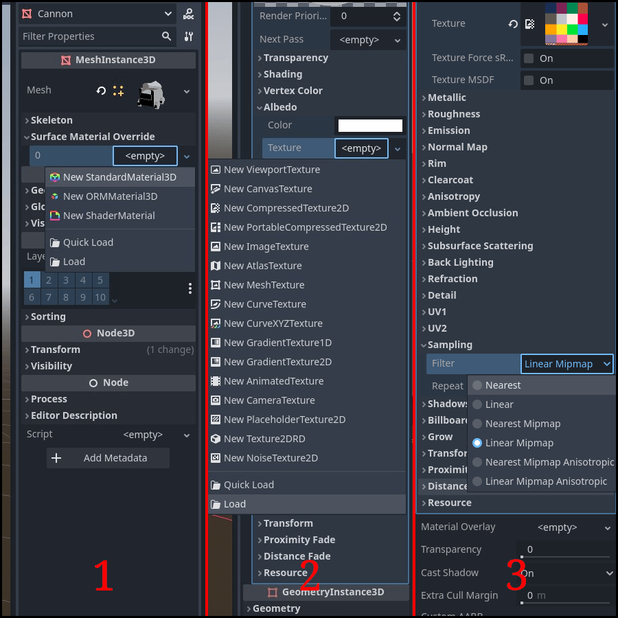 Cannon model with no texture, imported into Godot